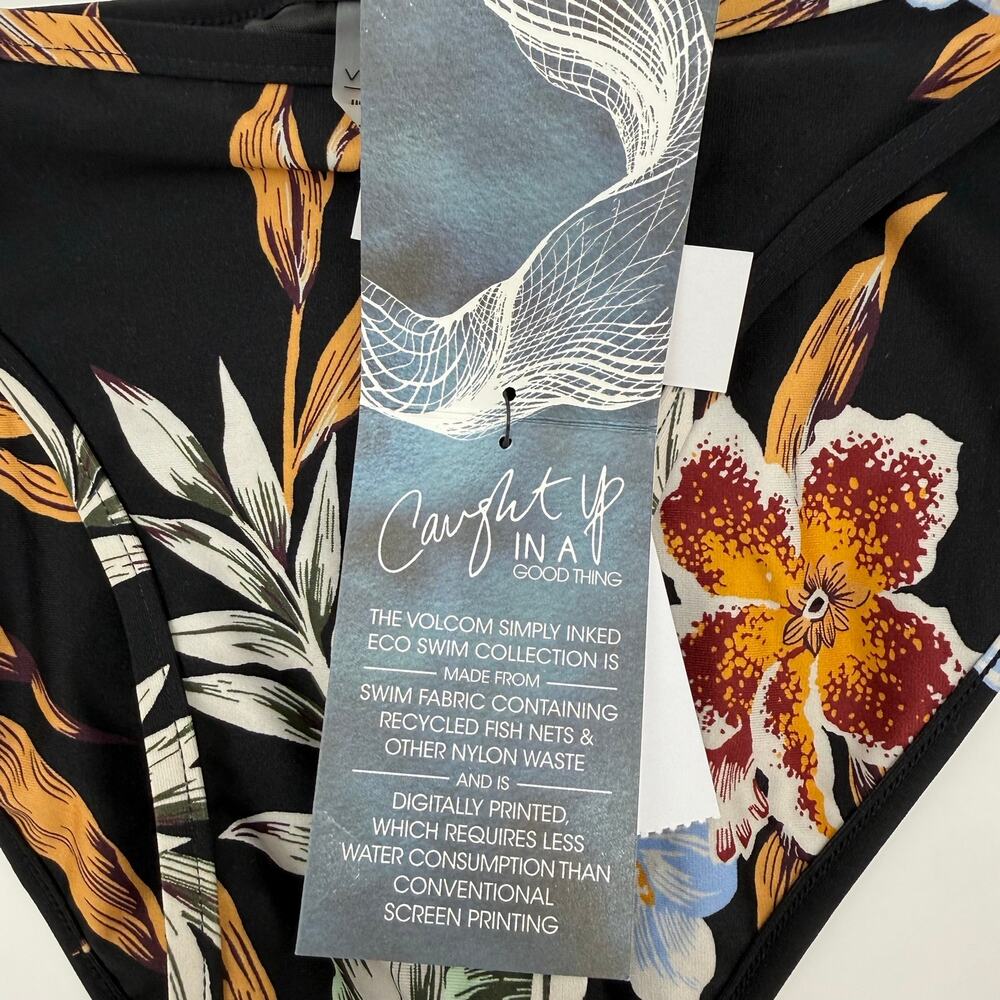 Volcom Bikini Bottom SZ Extra Small Simply Ink Tropakill Hipster NWT Floral Full - Picture 10 of 16